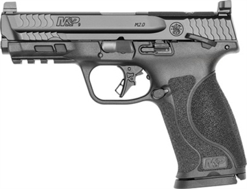 Picture of Smith & Wesson M&P M2.0, Striker Fired, Semi-automatic, Polymer Frame Pistol, Full Size, 9MM, 4.25" Barrel, Armornite Finish, Black, Optic Height Sights, Optics Ready, Thumb Safety, Flat Face Trigger with Integrated Trigger Safety, 17 Rounds, 2 Magazines 13567
