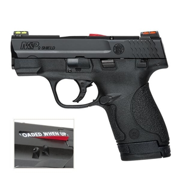Picture of Smith & Wesson M&P Shield, Striker Fired, Semi-automatic, Polymer Frame Pistol, Micro-Compact, 9MM, 3.1" Barrel, Armornite Finish, Black, HiViz Fiber Optic Sights, Manual Thumb Safety, 2 Magazines, (1) 7-Round and (1) 8-Round, California Compliant 11905