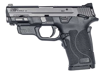 Picture of Smith & Wesson M&P9 SHIELD EZ M2.0, Single Action Only Internal Hammer Fired, Semi-automatic, Polymer Frame Pistol, Micro-Compact, 9MM, 3.68" Barrel, Armornite Finish, Black, 3-Dot Sights, Manual Thumb Safety, 8 Rounds, Red Crimson Trace Laser, 2 Magazines 12438
