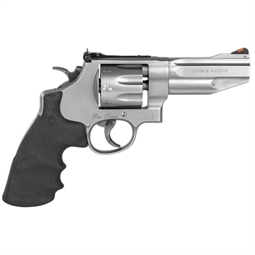 Picture of Smith & Wesson Model 627 Performance Center, Pro Series, Double/Single Action, Metal Frame Revolver, N-Frame, 357 Magnum, 4" Barrel, Stainless Finish, Matte Stainless Finish, Rubber Grips, Adjustable Rear Sight, 8 Rounds, Fired Case 178014 022188780147