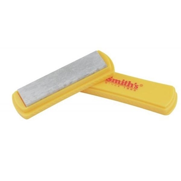 Picture of Smiths Products Arkansas Sharpening Stone Hand Held 4" Ceramic Stone Sharpener Plastic Handle White/Yellow 50556