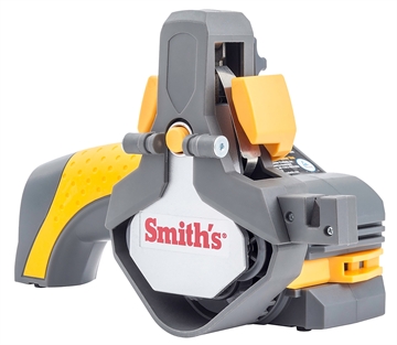 Picture of Smiths Products Knife & Tool Sharpener Cordless Hand Held Fine/Medium/Coarse Ceramic Sharpener Gray/Yellow 50969