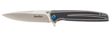 Picture of Smiths Products Imfima 3.26" Folding Drop Point Plain Bead Blasted 3Cr13MoV SS Blade/ Bead Blasted Stainless Steel Handle Includes Pocket Clip 51275