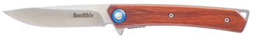 Picture of Smiths Products Ecesis 3" Folding Drop Point Plain Satin 3Cr13MoV SS Blade/Natural Wood/Black SS Handle Includes Pocket Clip 51304