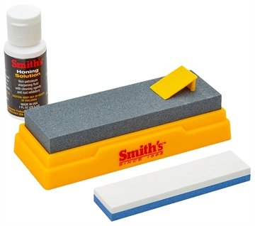 Picture of Smiths Products Combination Bench Stone Gray/Yellow Synthetic Stone Includes Honing Oil 51328