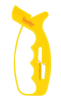 Picture of Smiths Products 10-Second Knife & Scissor Sharpener Hand Held Fine, Coarse Carbide, Ceramic Sharpener Plastic Handle Yellow JIFFS
