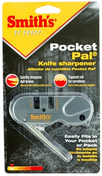 Picture of Smiths Products Pocket Pal Knife Sharpener Hand Held Fine, Medium, Coarse Carbide, Ceramic, Diamond Sharpener Plastic Handle Gray PP1