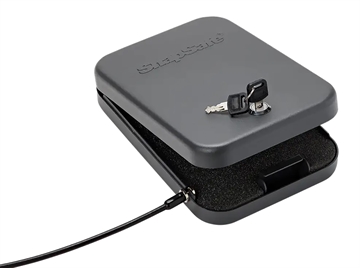 Picture of SnapSafe Lock Box, Large, 9.5" x 6.5" x 1.75", Key Lock, 16 Gauge Steel, Cable Included, Black Finish 75200