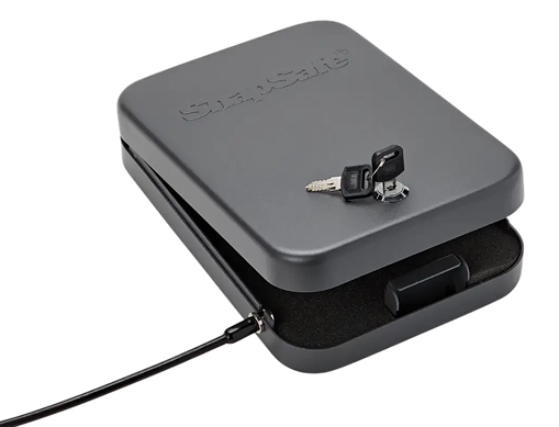 Picture of SnapSafe Lock Box, X-Large, 10" x 7" x 2", Key Lock, 16 Gauge Steel, Cable Included, Black Finish 75210