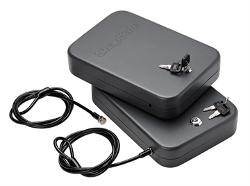 Picture of SnapSafe Lock Box, X-Large, 10" x 7" x 2", 2 Pack, Keyed Lock, 16 Gauge Steel, Cable Included, Black Finish 75211