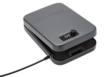 Picture of SnapSafe Lock Box, X-Large, 10" x 7" x 2", Combination Lock, 16 Gauge Steel, Cable Included, Black Finish 75240