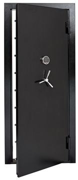Picture of SnapSafe Vault Door Out-Swing Black 12 Gauge Steel 32.80"W x 81"H Access Code/Key Entry 75419