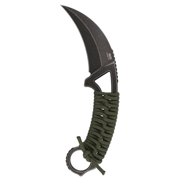 Picture of SOG Gambit XL Fixed Knife 4" Karambit Blade OD Green Box SOG-GB2001-BX
