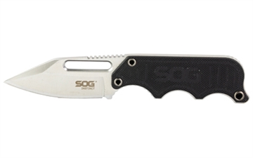 Picture of SOG Knives & Tools Instinct, Fixed Blade Knife, 2.3" Straight Edge Clip Point, Black Stainless Steel and G10 Handle, 5Cr15MoV Steel, Satin Finish, Silver, Includes Hard Molded Nylon SOG-NB1012-CP SOGNB1012CP