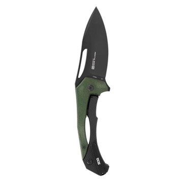 Picture of S.O.G Bulwark FLK EDC 3.50" Folding Drop Point Plain Black PVD Cryo D2 Steel Blade, Olive Drab Textured Linen Micarta Handle, Presentation Box SOG14240257