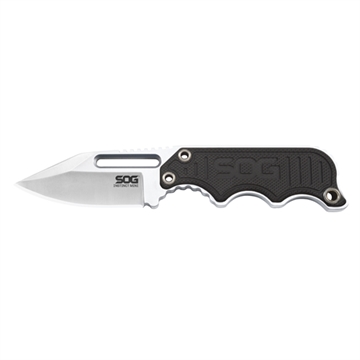 Picture of S.O.G SOG-NB1002-C Instinct Mini 1.90" Fixed Clip Point Plain Satin Polished 5Cr15MoV SS Blade Black/Silver G10/SS Handle Includes Lanyard/Sheath SOGNB1002CP