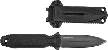 Picture of SOG Knives & Tools Pentagon FX, 3.41" Fixed Blade Knife, Spear Point Straight Edge, G10 Handle, CPM S35VN Steel, Black Titanium Nitride Finish, Black, Includes Nylon Sheath SOG-17-61-03-57 SOG17610357