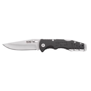 Picture of S.O.G Salute Mini 3.10" Folding Clip Point Plain Bead Blasted 8Cr13MoV SS Blade Black G10 Handle Includes Pocket Clip SOGFF1001C