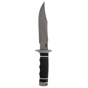 Picture of SOG Knives Tech Bowie Knife 6-2/5" Fixed Clip Point Blade Black Box SOG-S11B-BX