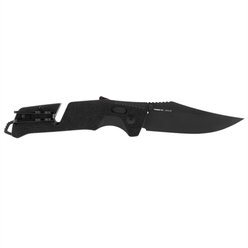 Picture of S.O.G Trident AT 3.70" Folding Clip Point Plain Black TiNi Cryo D2 Steel Blade/Blackout GRN Handle Features Line Cutter/Glass Breaker SOG11120541