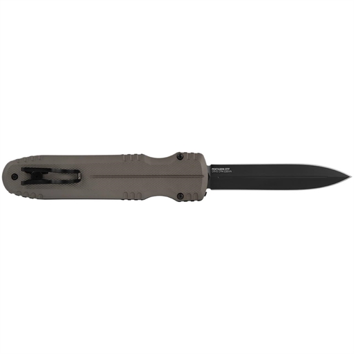Picture of S.O.G Pentagon 3.79" OTF Spear Point Plain Black TiNi Cryo CPM S35VN Steel Blade, Flat Dark Earth Aluminum Handle SOG15610257