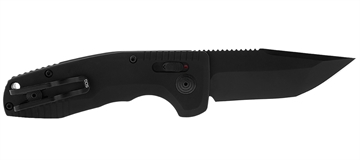 Picture of S.O.G SOG-15-38-09 SOG-TAC Auto Compact 2.94" Folding Tanto Plain Black TiNi Cryo D2 Steel Blade Black Micro-Textured Anodized Aluminum Handle Includes Pocket Clip SOG15380957