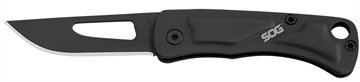 Picture of S.O.G SOG-CE1002-C Centi I 1.40" Folding Straight Back Plain Black Hardcased Stainless Steel Blade/Black Stainless Steel Handle SOGCE1002C