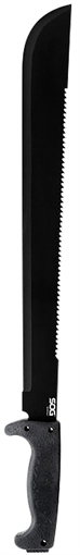 Picture of SOG Knives & Tools SOGfari Machete, 18" Straight/Saw Back Edge, Black Kraton Handle, 3Cr13 Steel, Powder Coat Finish, Black, Inlcudes Nylon Sheath SOG-MC02-N SOGMC02N