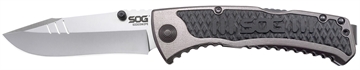Picture of S.O.G SOG-SW1011-C Sideswipe 3.40" Folding Clip Point Plain Bead Blasted 7Cr15MoV SS Blade Gray Anodized Aluminum/G10 Handle Includes Belt Clip SOGSW1011CP