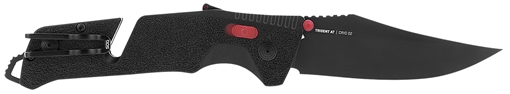 Picture of S.O.G SOG11120141 Trident AT 3.70" Folding Clip Point Plain Black TiNi Cryo D2 Steel Blade/Black w/Red Accents GRN Handle Features Line Cutter/Glass Breaker SOG11120141 SOG-11-12-01-41
