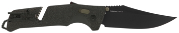 Picture of S.O.G Trident AT 3.70" Folding Clip Point Plain Black TiNi Cryo D2 Steel Blade/Olive Drab w/FDE Accents GRN Handle Features Line Cutter/Glass Breaker SOG11120341
