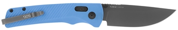 Picture of S.O.G Flash AT 3.45" Folding Plain TiNi Cryo D2 Steel Blade/Civic Cyan GRN Handle Includes Pocket Clip SOG11180341