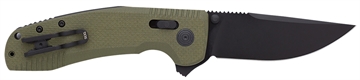 Picture of S.O.G SOG-TAC XR 3.39" Folding Clip Point Plain Black TiNi Cryo D2 Steel Blade OD Green G10 Handle Includes Pocket Clip SOG12380241