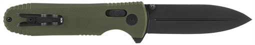 Picture of S.O.G Pentagon XR 3.60" Folding Spear Point Plain Black TiNi Cryo CTS XHP Blade/OD Green G10 Handle Includes Pocket Clip SOG12610257