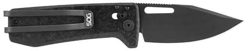 Picture of S.O.G Ultra XR XHP 2.80" Folding Plain Black Satin TiCN Cryo CTS XHP Blade/ Black Carbon Fiber Handle Includes Pocket Clip SOG12630557