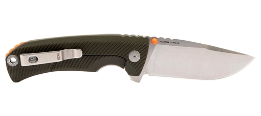 Picture of S.O.G Tellus FLK 3.65" Folding Clip Point Plain Stonewashed Cryo 440C SS Blade/ Olive Drab Textured GRN Handle SOG14060143