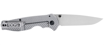 Picture of S.O.G Flash FL 3.40" Folding Drop Point Plain Satin 4116 Stainless Steel Blade/Silver Stainless Steel Handle Includes Pocket Clip SOG14180157