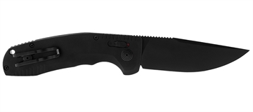 Picture of S.O.G SOG-TAC Auto 3.43" Folding Plain Black TiNi Cryo D2 Steel Blade Black Micro-Textured Anodized Aluminum Handle Includes Pocket Clip SOG15380157