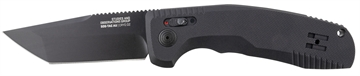 Picture of S.O.G SOG-TAC Auto 3.43" Folding Tanto Plain Black TiNi Cryo D2 Steel Blade Black Micro-Textured Anodized Aluminum Handle Includes Pocket Clip SOG15380357