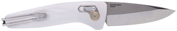 Picture of S.O.G One-Zero Auto 3.10" Folding Plain Satin/Polished CPM S35VN SS Blade/ White Sculpted Aluminum Handle SOG15730257