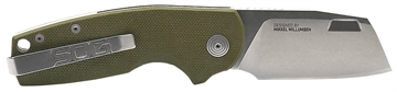 Picture of S.O.G Stout SJ 2.60" Folding Clip Point Plain Cryo D2 Steel Blade/ Olive Drab Textured G10 Handle Includes Belt Clip, Presentation Box SOG16030657