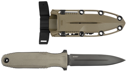 Picture of S.O.G Pentagon FX 4.77" Fixed Spear Point Plain Black Titanium Nitride Cryo CPM S35VN Blade/G10 FLat Dark Earth Handle SOG17610257