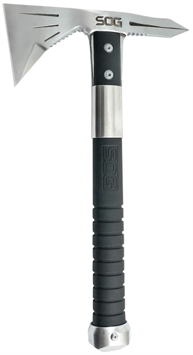 Picture of S.O.G Voodoo Hawk Mini 2.75" Blade 3Cr13MoV SS Blade Black Side Hammer Checkering w/"SOG" GRN Handle 12.50" Long Tomahawk SOGF182NCP