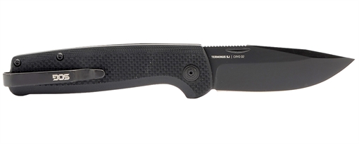Picture of S.O.G Terminus SJ 2.90" Folding Clip Point Plain Stonewashed Cryo D2 Steel Blade/ Blackout G10 Handle Includes Belt Clip SOGTM1005BX