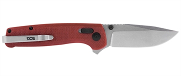 Picture of SOG Knives & Tools Terminus XR, Folding Knife, 2.95" Straight Clip Point, Crimson Red G10 Handle, D2 Steel, Stonewashed Finish, Silver SOG-TM1023-CP SOGTM1023CP