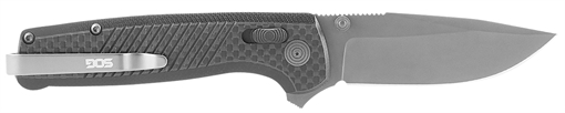 Picture of S.O.G Terminus XR LTE 2.95" Folding Clip Point Plain Graphite TiCN Cryo CPM S35VN Steel Blade Black G10/Carbon Fiber Handle Features Box Packaging Includes Pocket Clip SOGTM1032BX