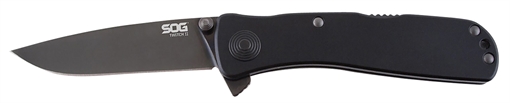 Picture of SOG Knives & Tools Twitch II, Folding Knife, 2.65" Drop Point Straight Edge, Hardcase Black Titanuim Nitride Handle, AUS Steel, Black Titanium Nitride Finish, Black SOG-TWI12-CP SOGTWI12CP