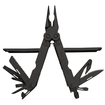 Picture of SOG Knives & Tools PowerLock EOD, V-Cutter, 18 Tool Multi-Tool, 420 Stainless Steel, Black Oxide Finish, Black, Includes Nylon Sheath SOG-B63N-CP SOGB63NCP