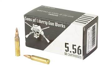 Picture of Sons of Liberty Gun Works 556NATO, 55 Grain, Full Metal Jacket, 50 Round Box 556-55FMJ-1000