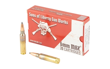 Picture of Sons of Liberty Gun Works Max 6MM Max 80Gr Boat Tail Hollow Point 20 1000 6MAX-80G-1000